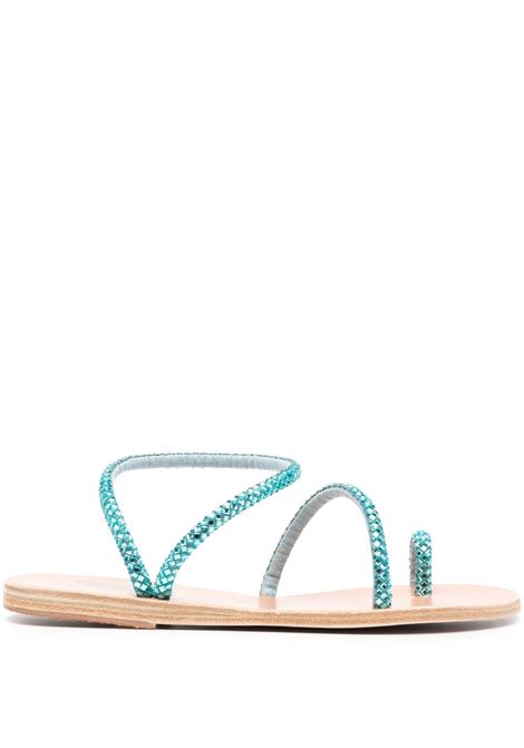 Light blue embellished flat sandals women ANCIENT GREEK